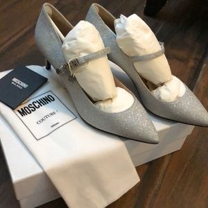 Sale! New Authentic moschino silver heels